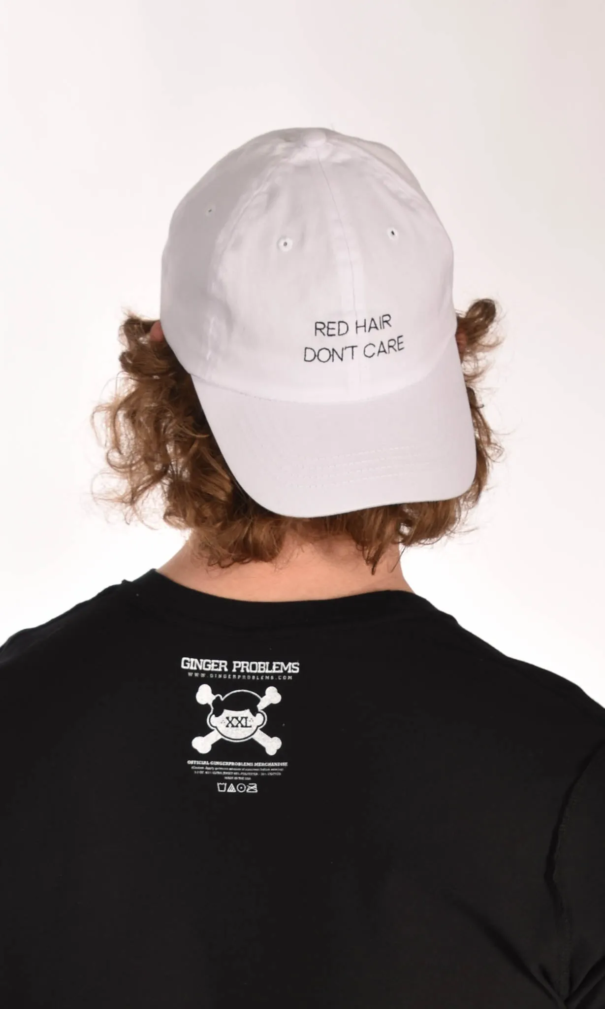 Red Hair Don't Care Simple White Hat