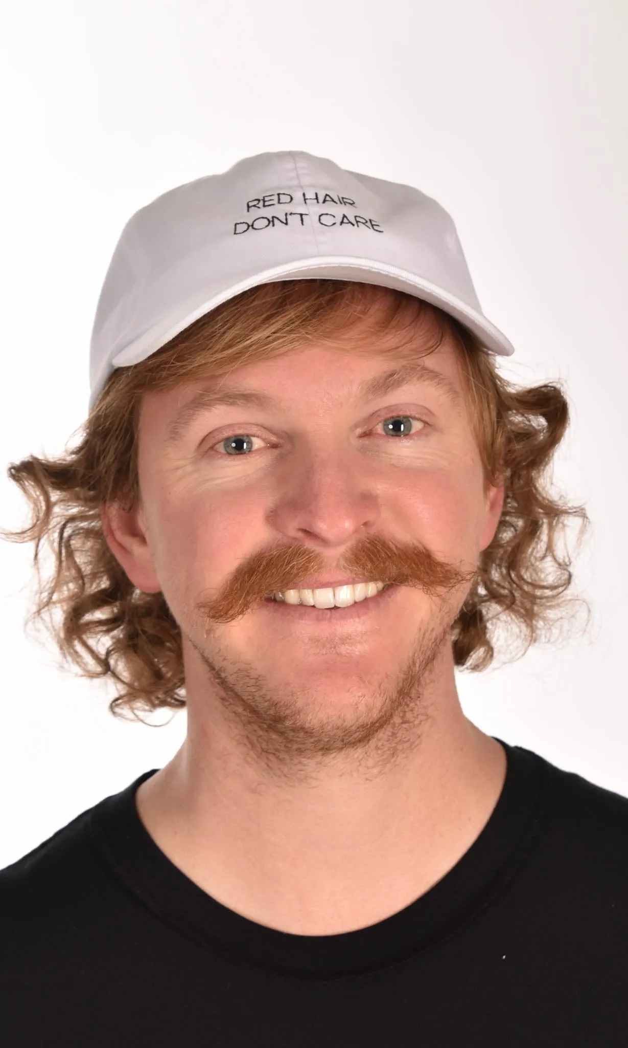 Red Hair Don't Care Simple White Hat