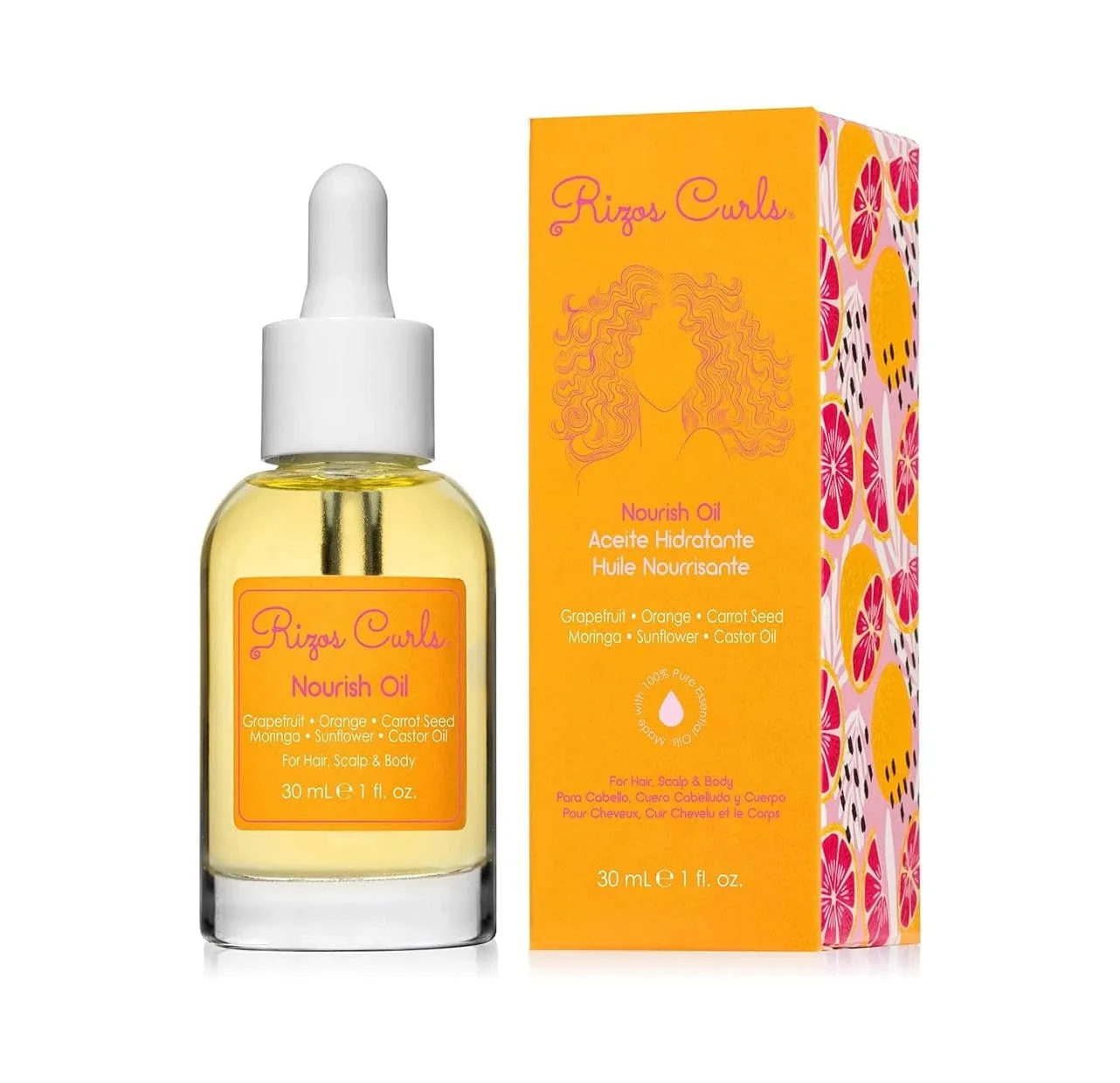 Rizos Curls - Huile nourrissante "pamplemousse orange" - 30ml