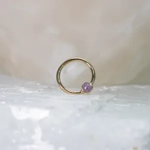 Rose-Cut Amethyst Fixed Gem Ring