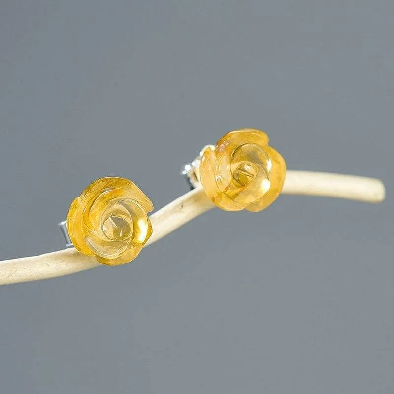 Rose Flower Stud Earrings
