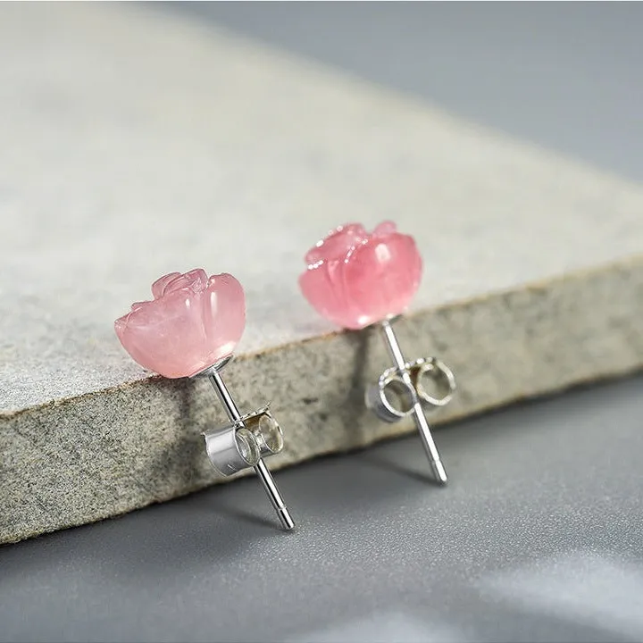 Rose Flower Stud Earrings