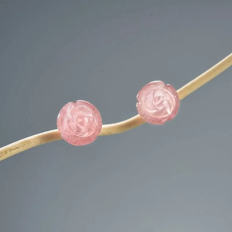 Rose Flower Stud Earrings
