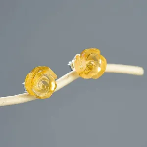 Rose Flower Stud Earrings