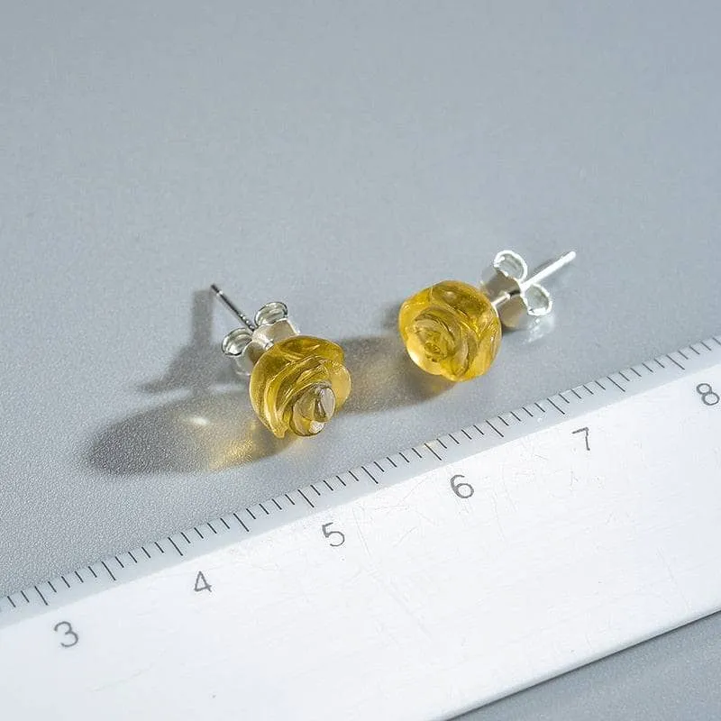 Rose Flower Stud Earrings