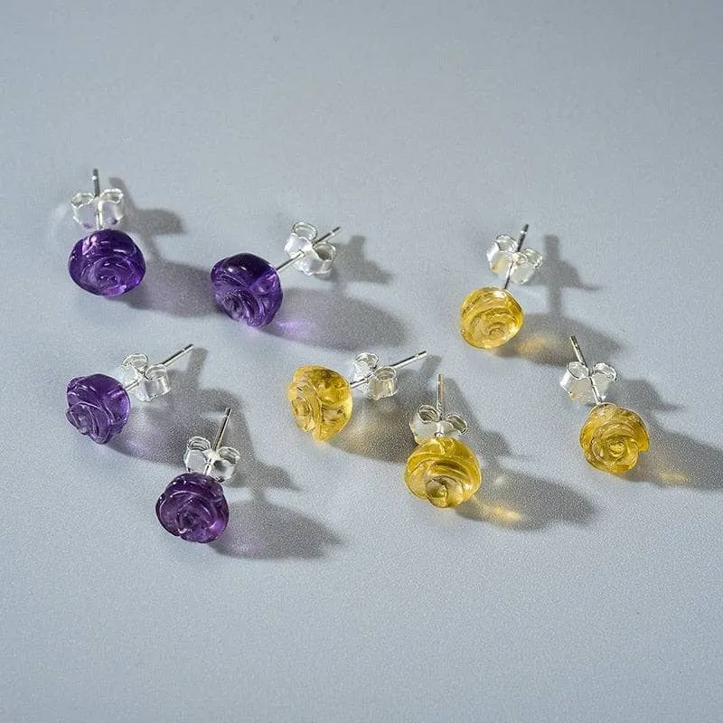 Rose Flower Stud Earrings