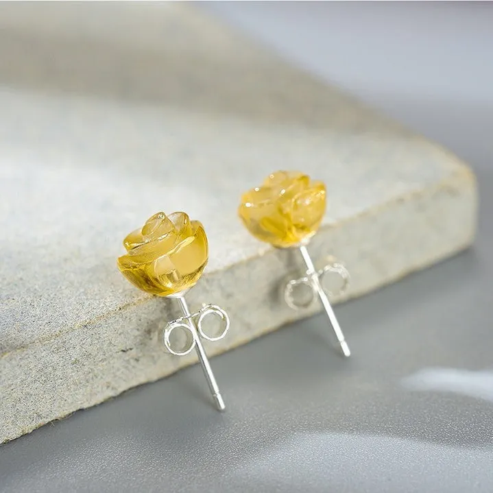 Rose Flower Stud Earrings
