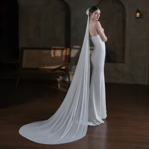 Roycebridal Elegant Bridal Veil with Flowers Viniodress