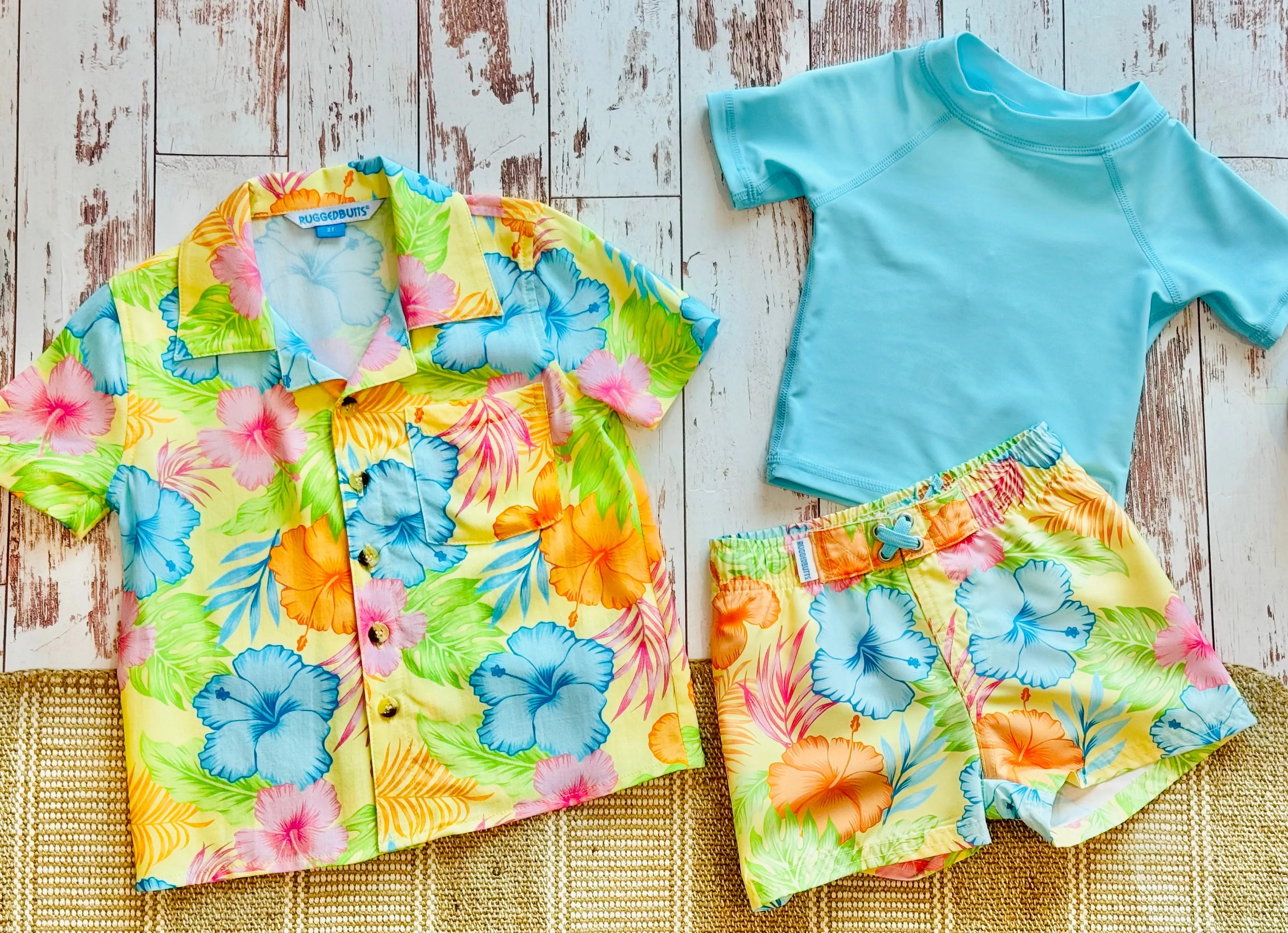 RuggedButts Tropical Breeze Short Sleeve UPF50 Rash Guard