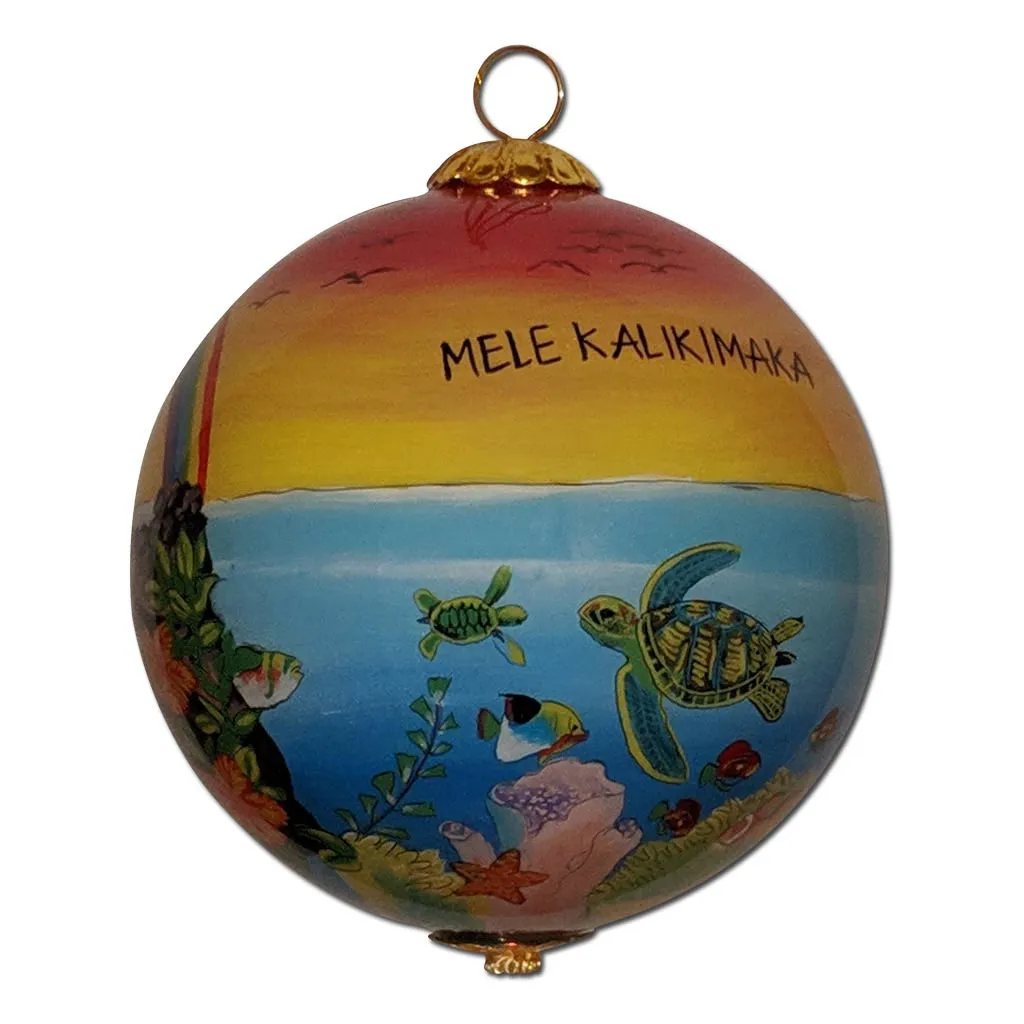Santa’s Dolphin Sled Hawaiian Christmas Ornament
