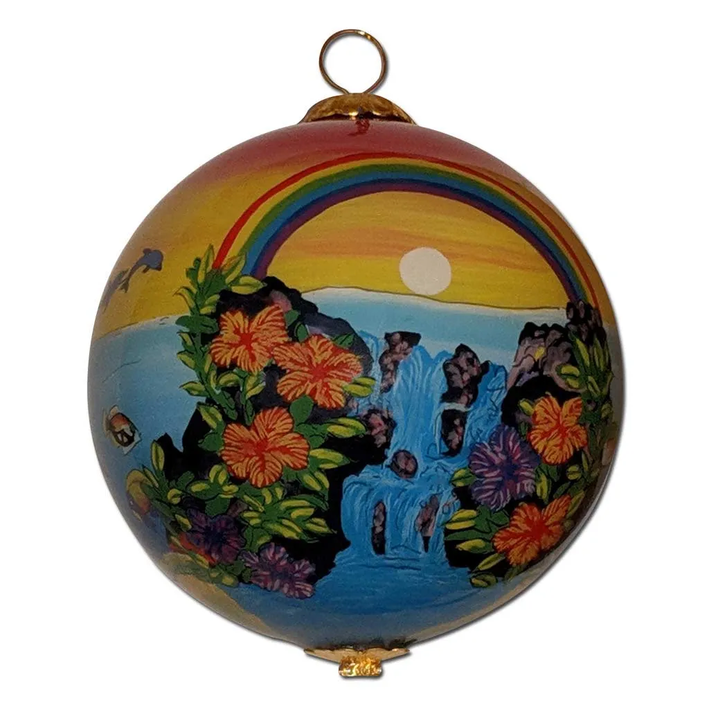 Santa’s Dolphin Sled Hawaiian Christmas Ornament
