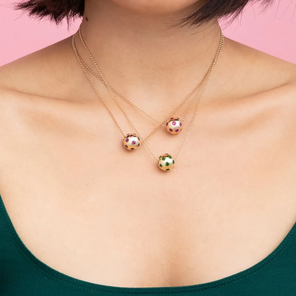 Sapphire Polka Dot Ball Necklace
