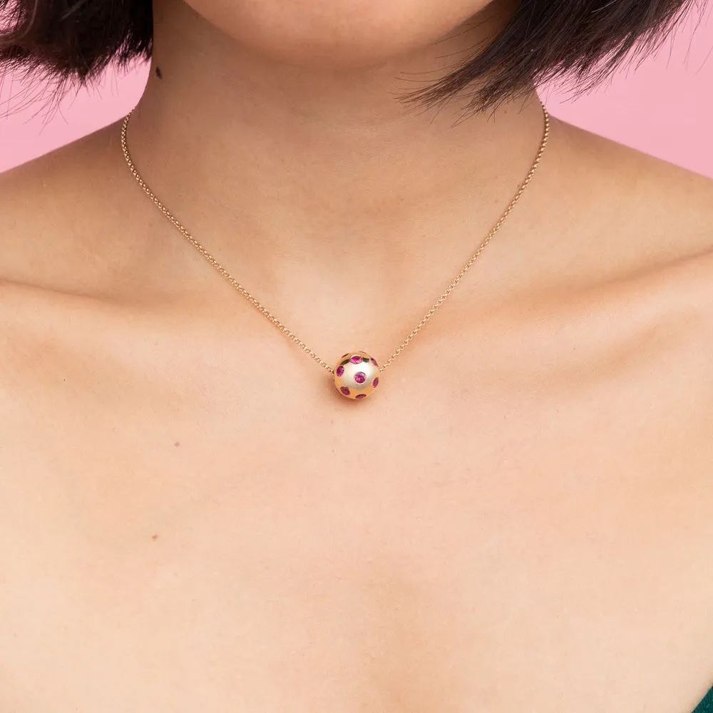 Sapphire Polka Dot Ball Necklace