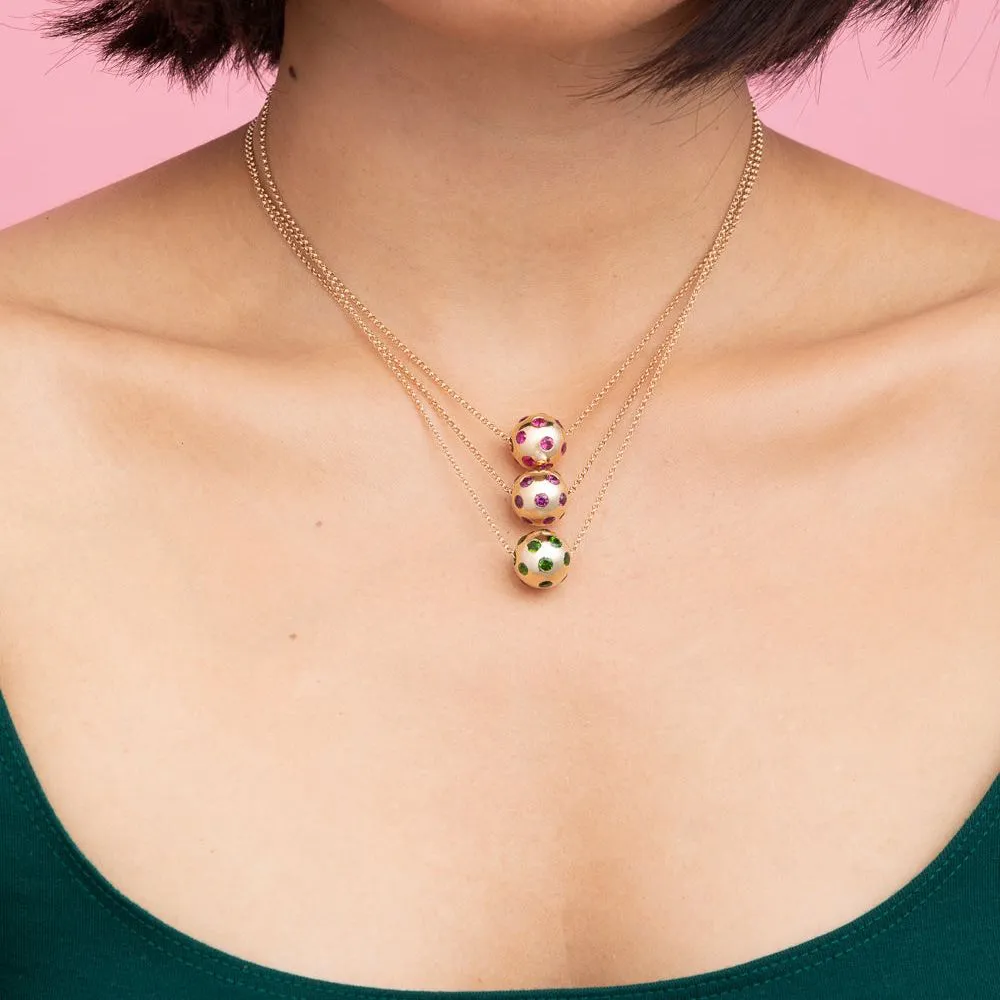 Sapphire Polka Dot Ball Necklace