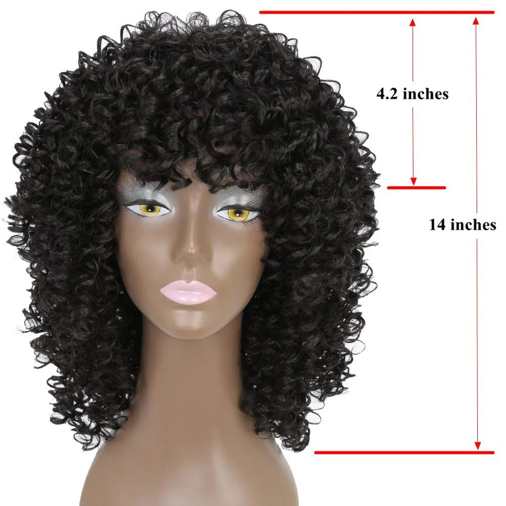 Short Natural Black Kinky Curly Afro Wig