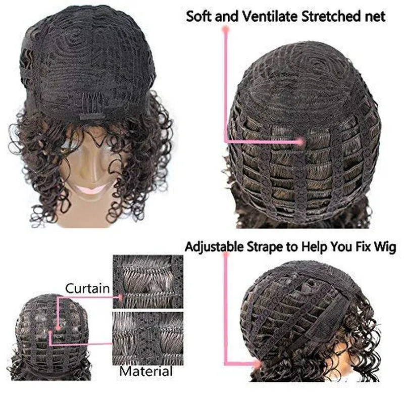 Short Natural Black Kinky Curly Afro Wig