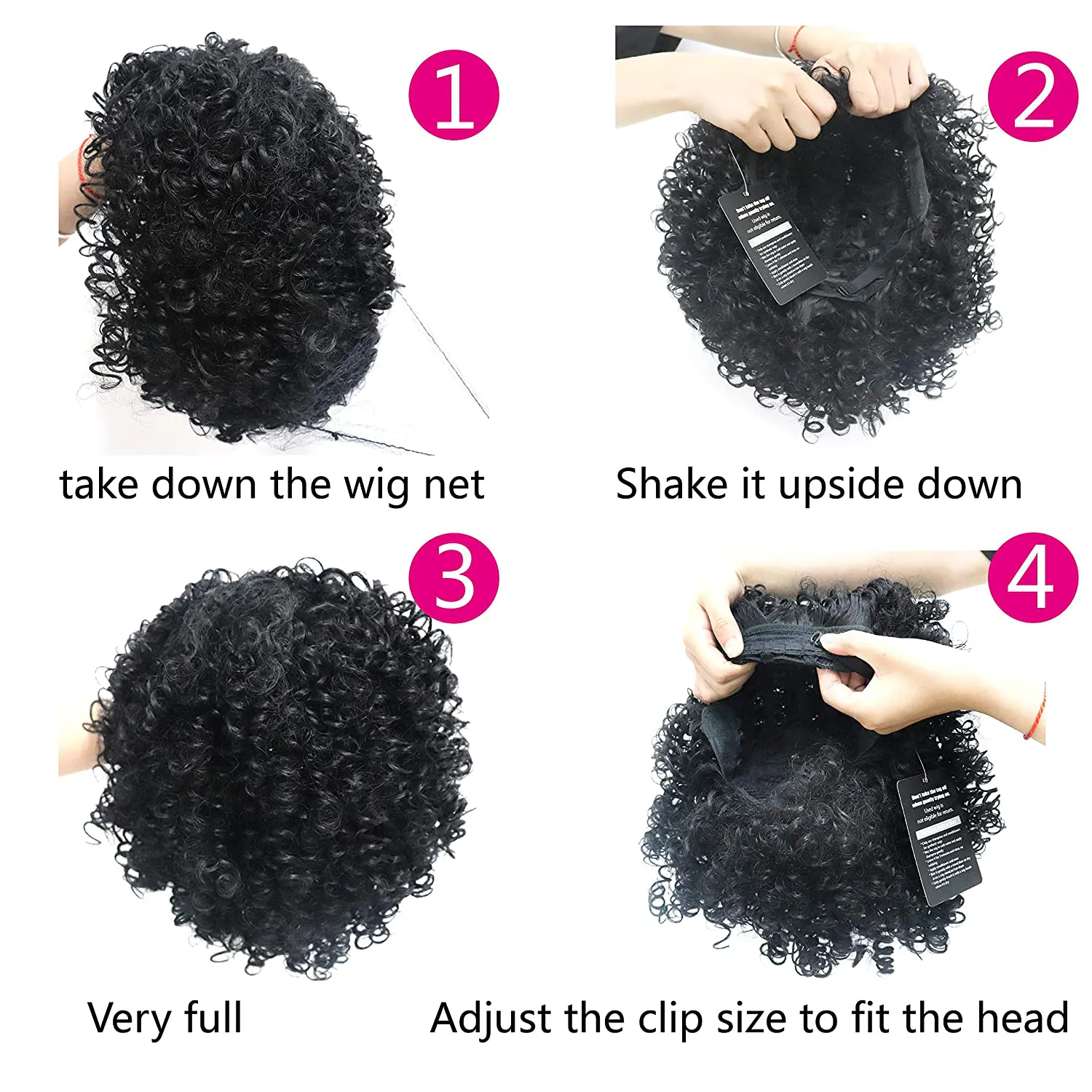 Short Natural Black Kinky Curly Afro Wig