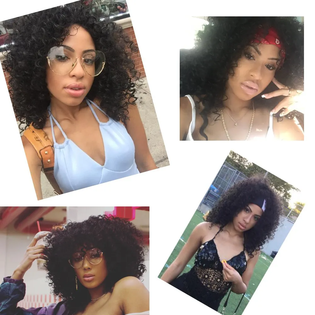 Short Natural Black Kinky Curly Afro Wig