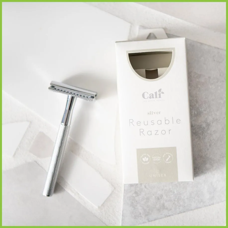 Silver Safety Razor - CaliWoods