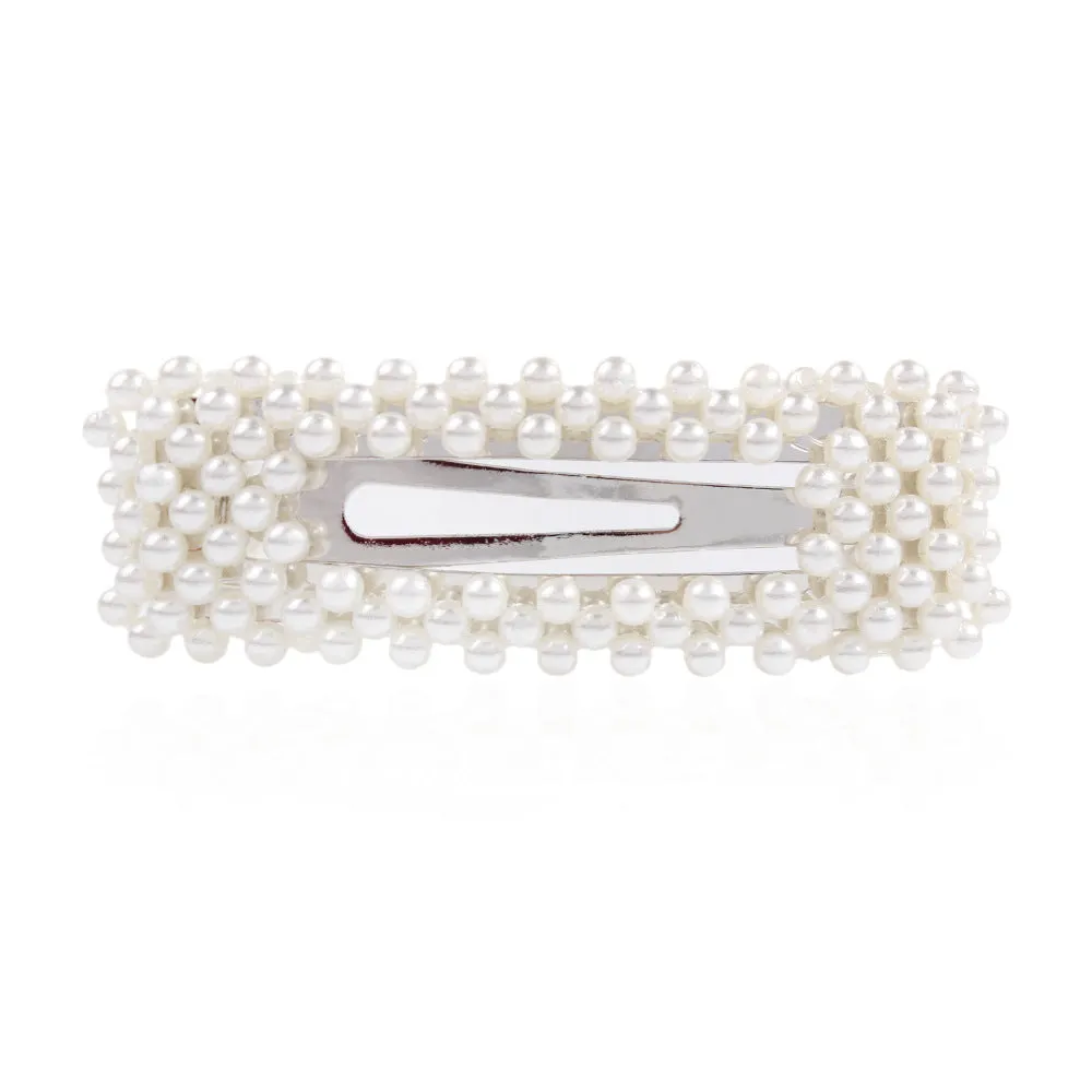 Simple Geometric Pattern Pearl Hair Clip