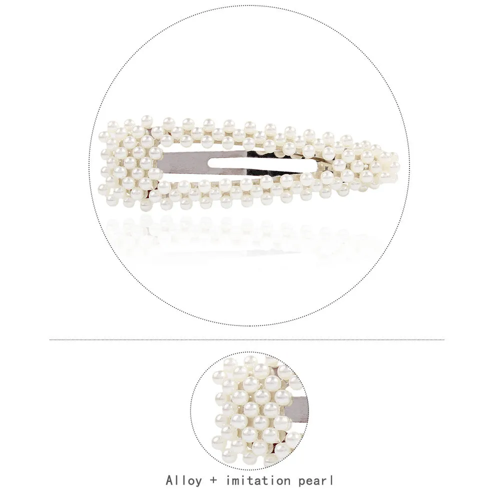Simple Geometric Pattern Pearl Hair Clip