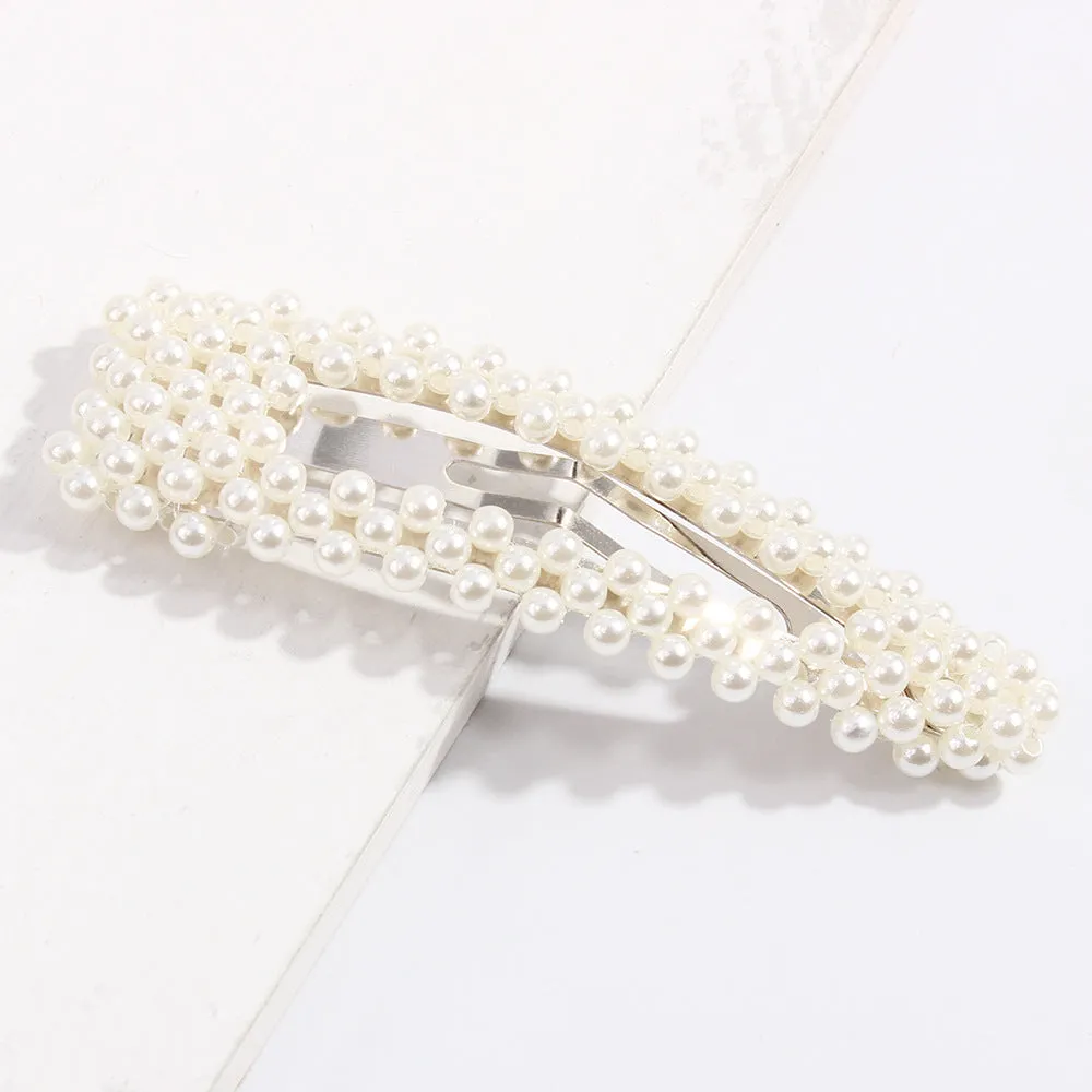 Simple Geometric Pattern Pearl Hair Clip