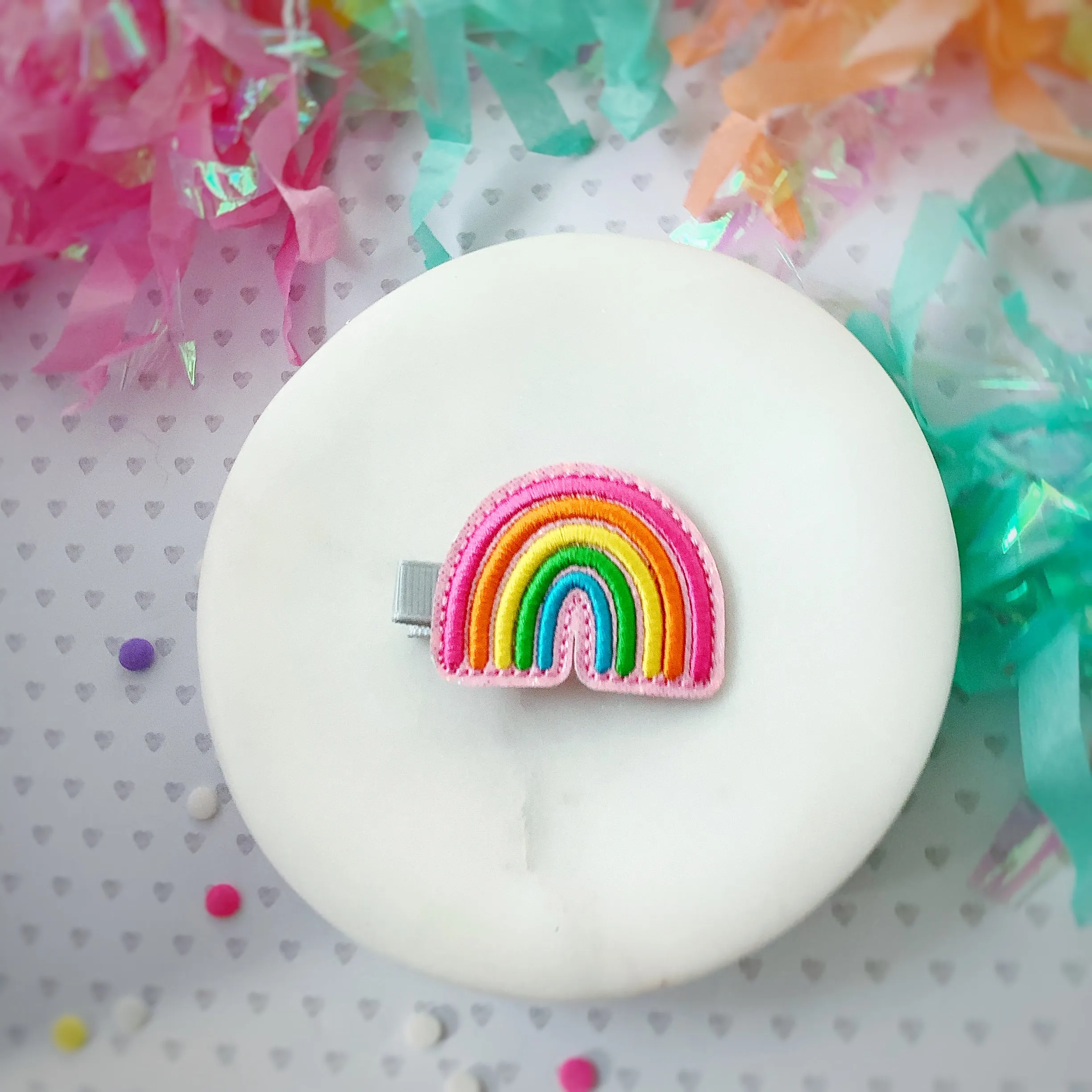 Simple Rainbow Feltie Clip