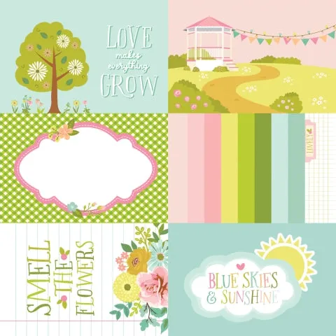 Simple Stories - Tea Garden - 12x12 Single Sheet - 4x6 Elements