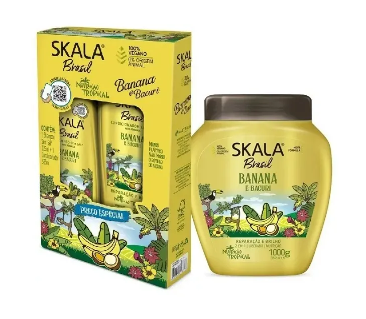 Skala Brasil Amazon Banana & Bacuri Nutrition Vegan Treatment Kit 3 Prod. - Skala