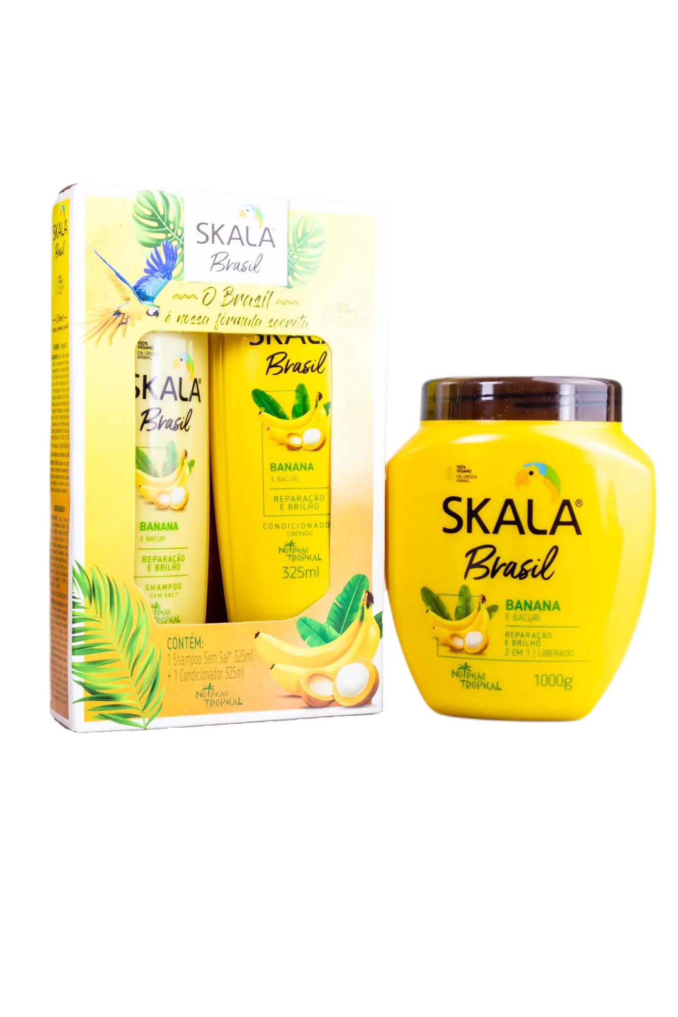 Skala Brasil Amazon Banana & Bacuri Nutrition Vegan Treatment Kit 3 Prod. - Skala