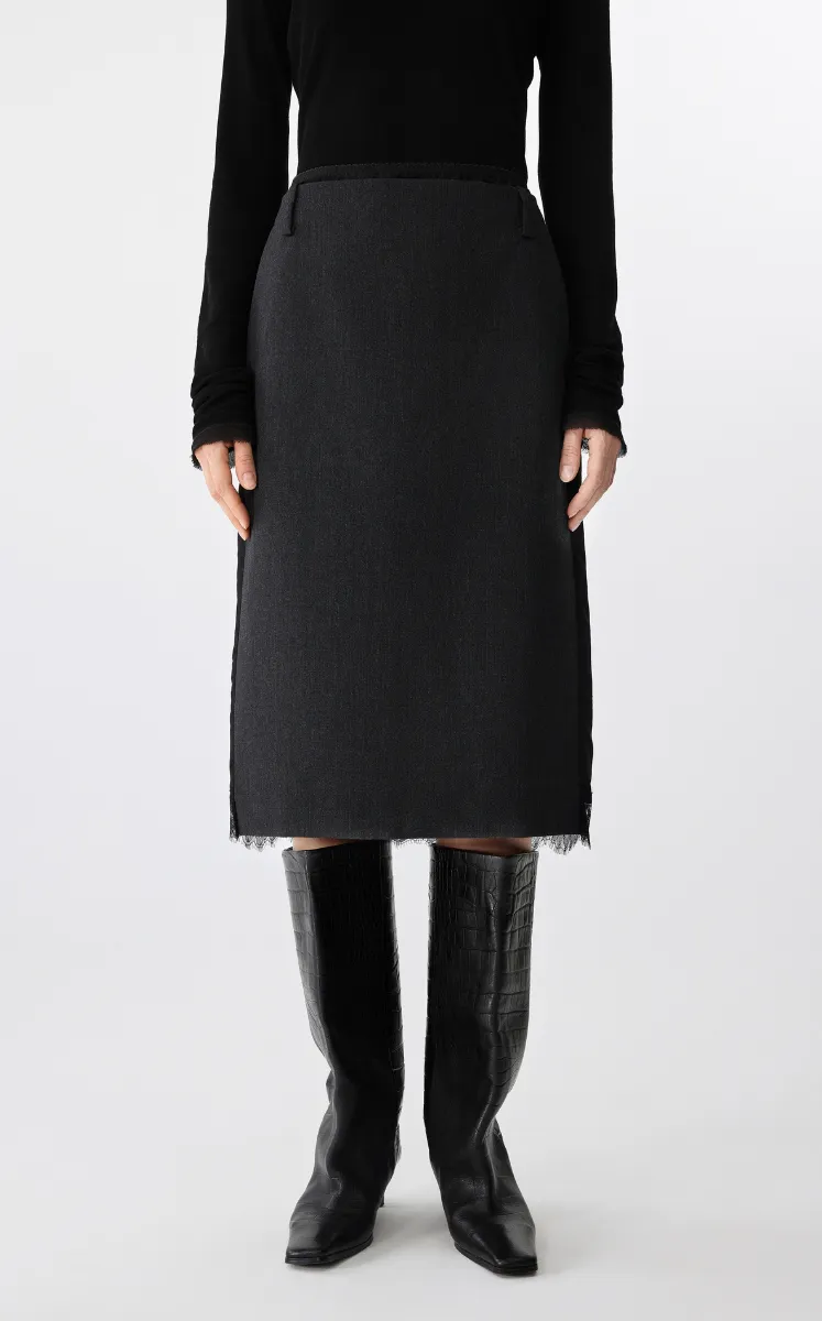 Skirt / JNBY Patchwork Blend Midi Skirt