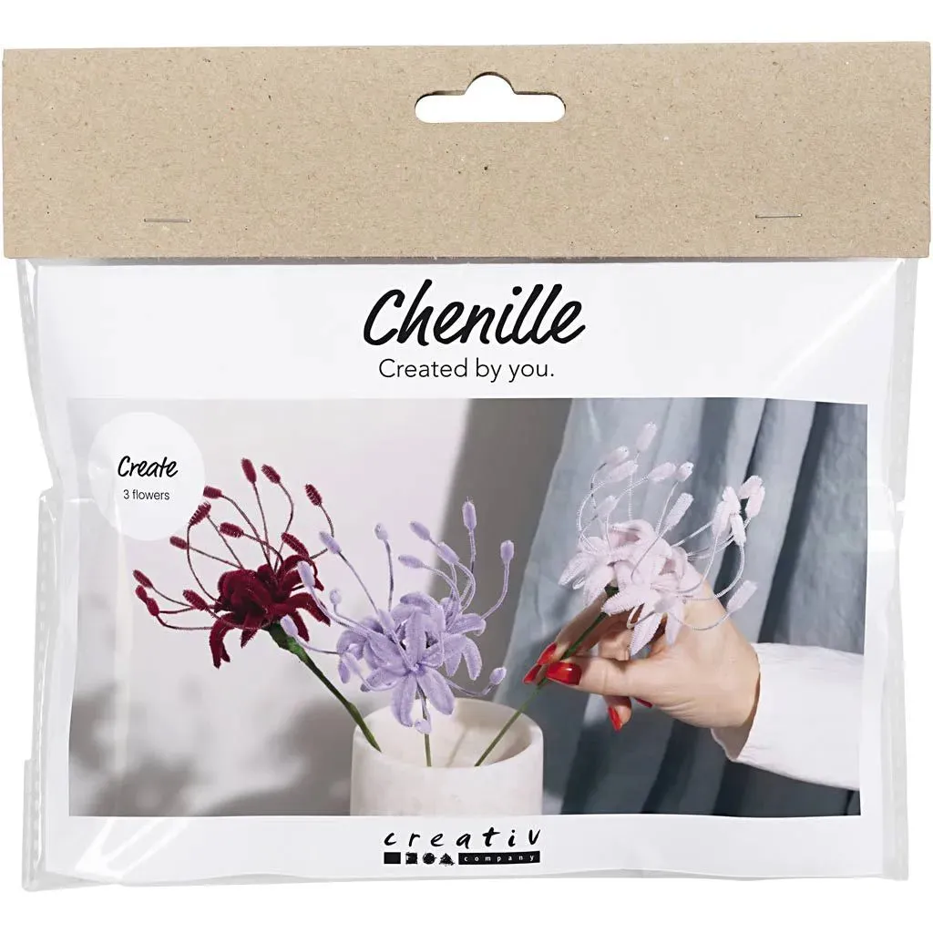 Spider Lily Mini Chenille Handmade Flower Kit | All Materials & Instructions