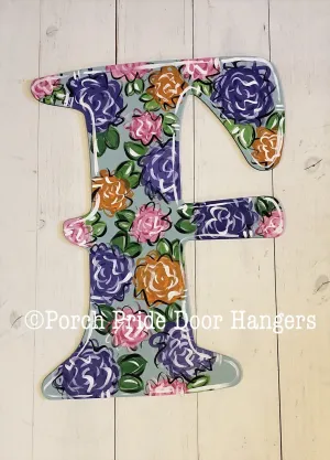 Spring Flower Initial Door Hanger