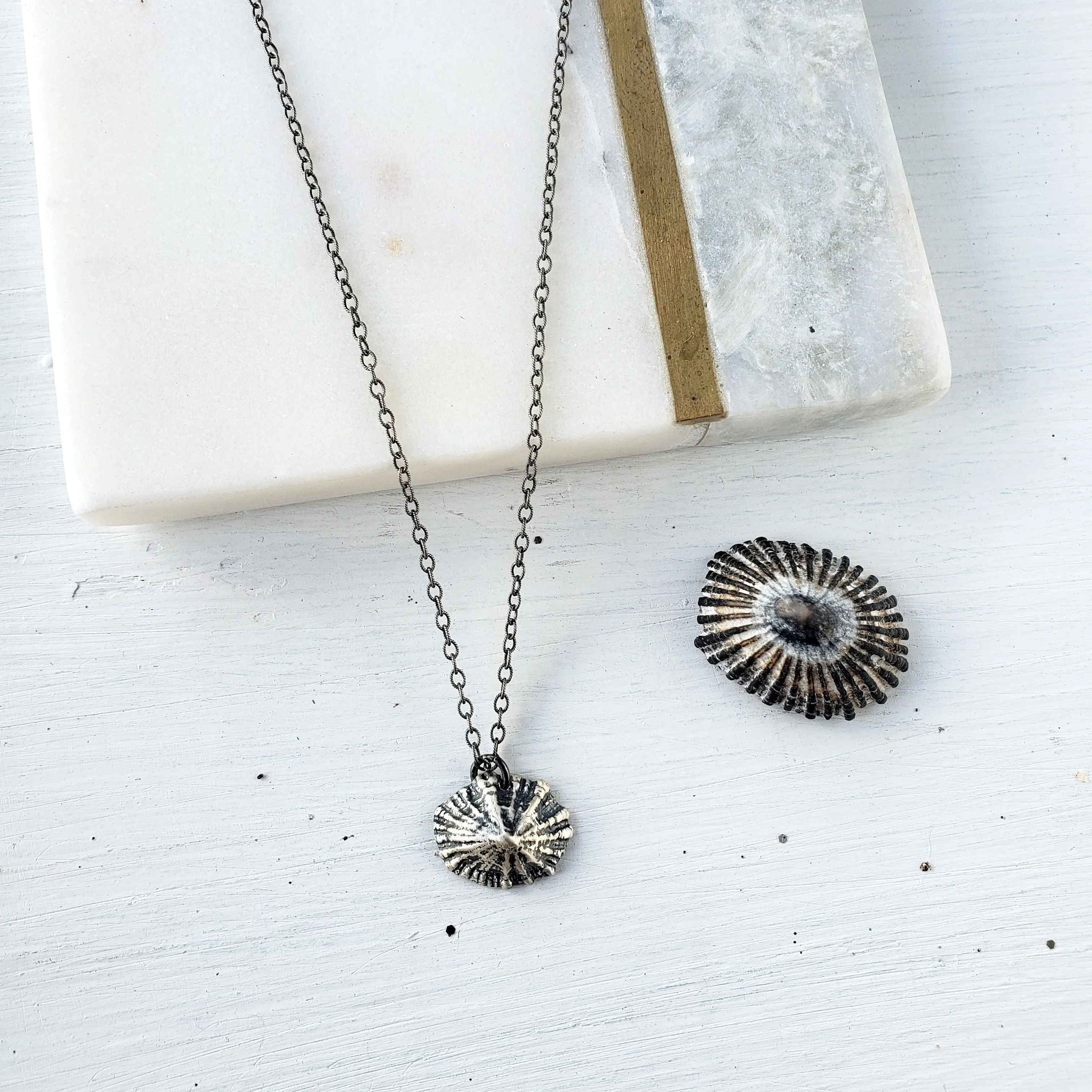 Sterling Silver Hawaii Opihi Shell Necklace