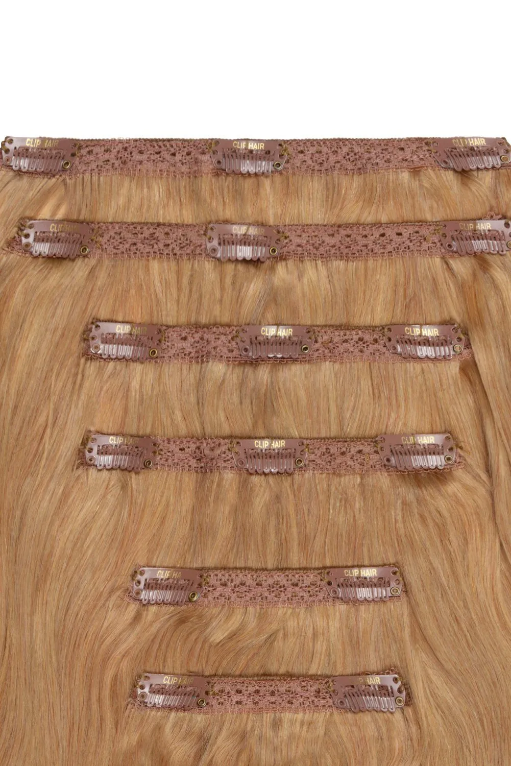 Strawberry/Ginger Blonde (#27) Double Wefted Full Head Clip In Hair Extensions
