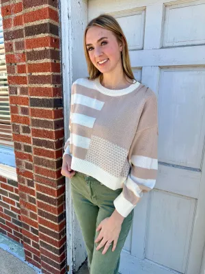 Striped Situation Top: Beige Mix