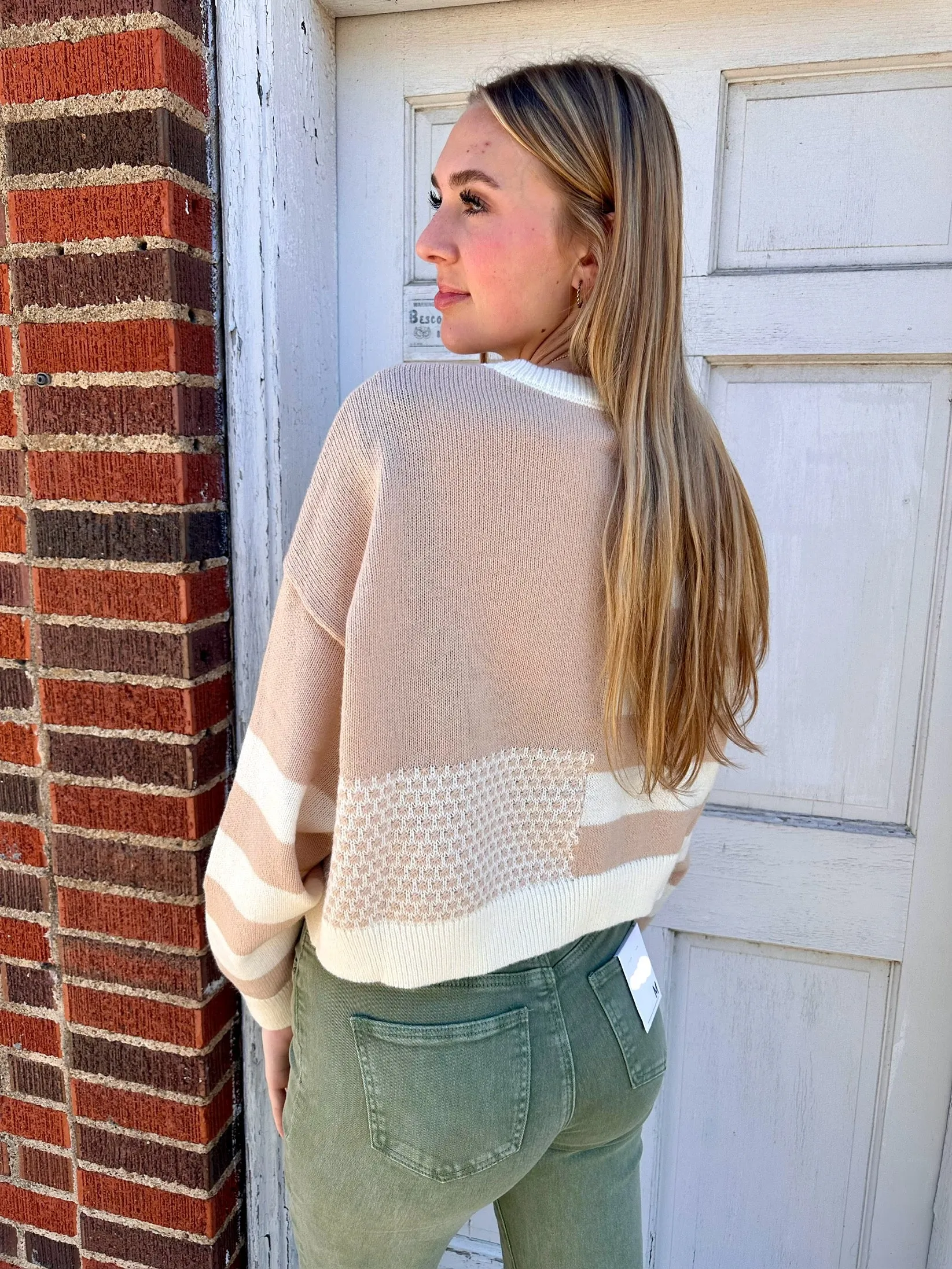 Striped Situation Top: Beige Mix
