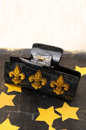 Sunday In New Orleans Black Glitter Hair Claw