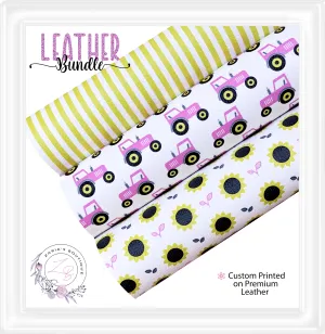 ⋅ Sunflowers & Tractors Bundle ⋅ Premium Custom Vegan Faux Leathers