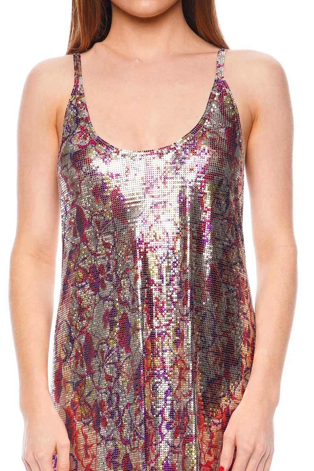 Sunny Pansy Mesh Mini Dress