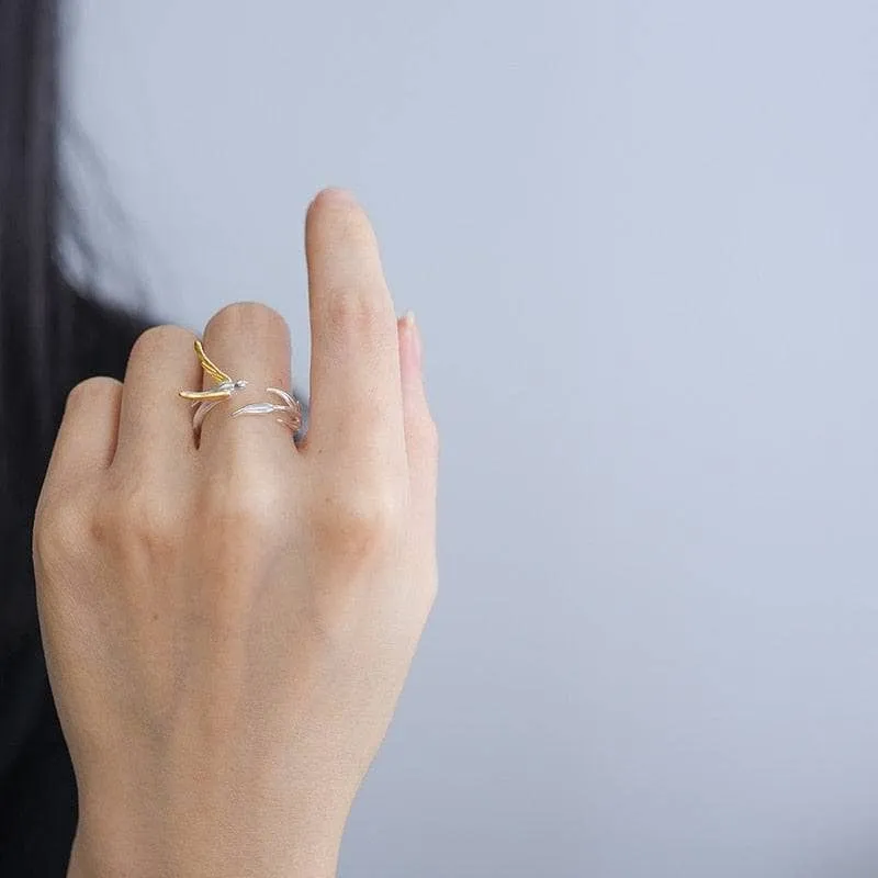 Swallow Willow Branch Ring