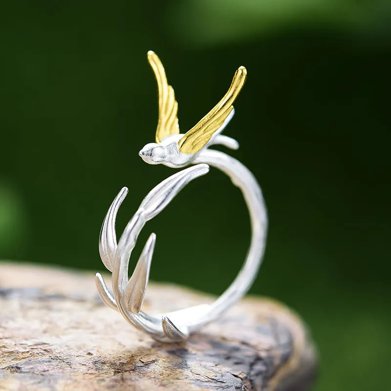 Swallow Willow Branch Ring