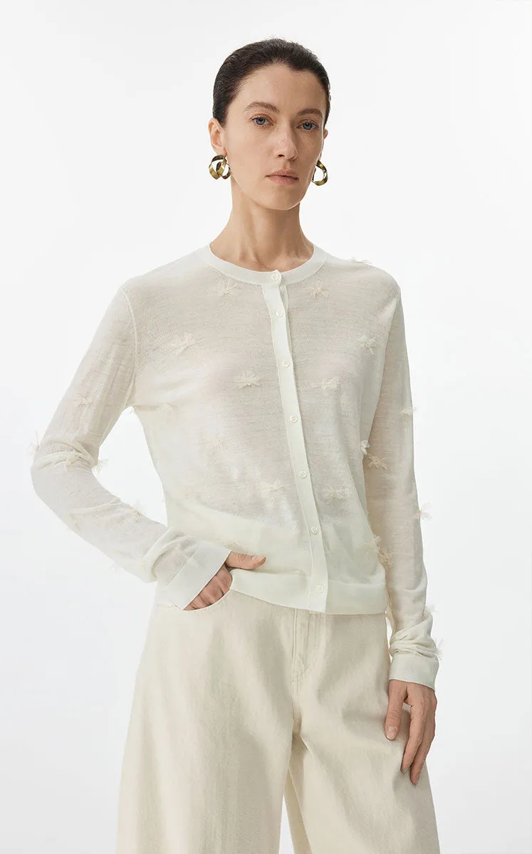Sweater / JNBY 3D Floral Short Cardigan