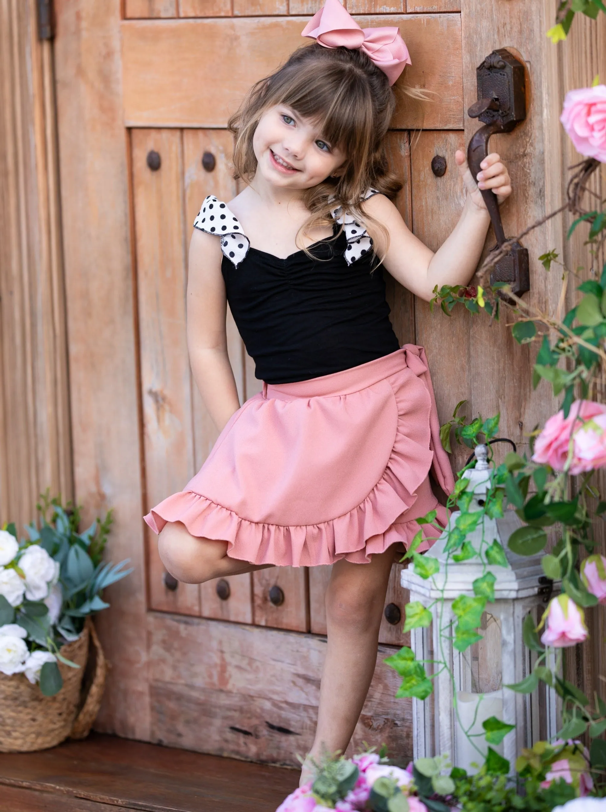Swiss Sweetie Ruffle Wrap Skirt Set