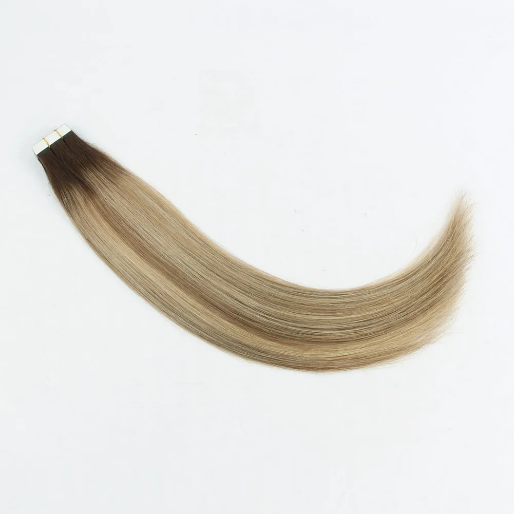 Tape In Hair Extension Rooted Highlights RP3-8/613