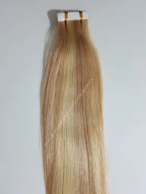 Tape In Remy Human  Hair Extensions Grade 8A  Colour # 613/18
