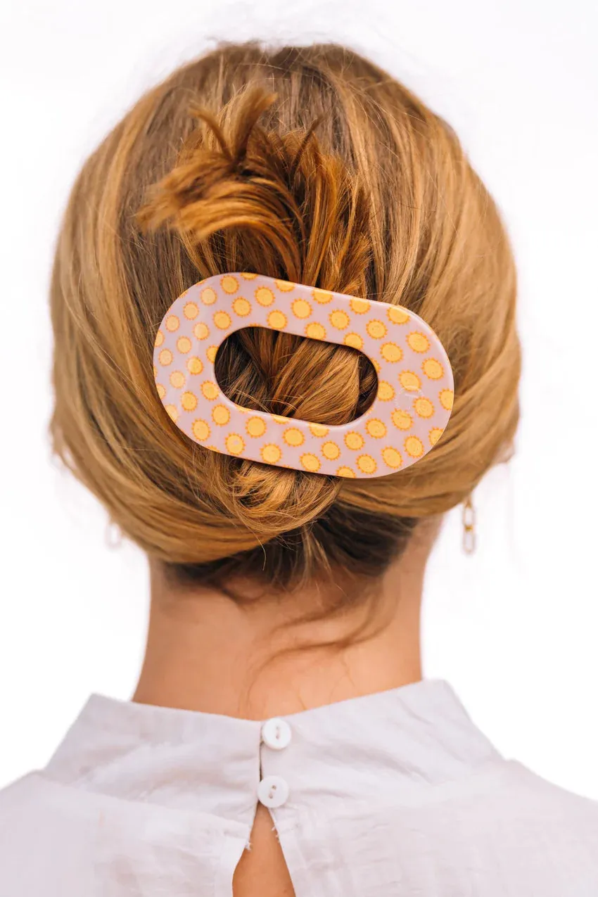 TELETIES | Medium Flat Round Hair Clip {Sunny Days Ahead}
