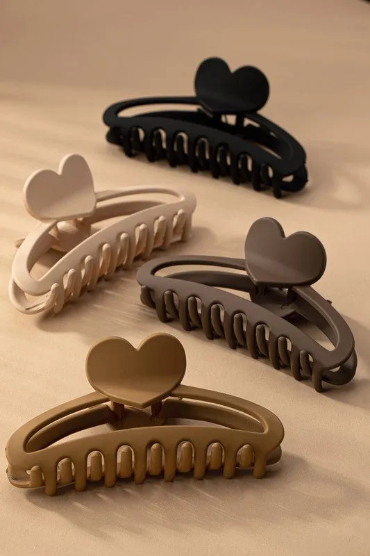 The Rilynn Heart Crescent Hair Claw Clip