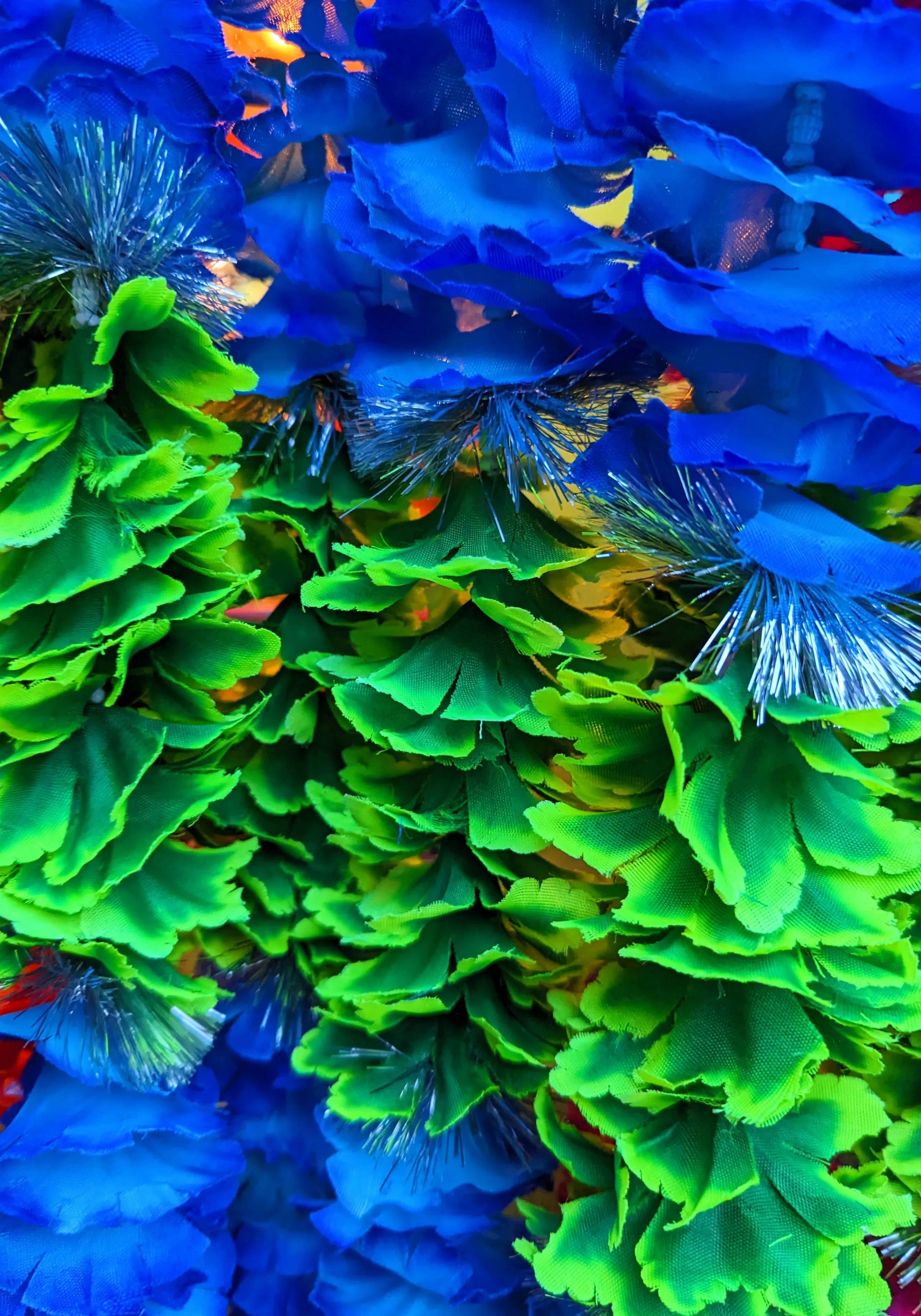 Tinsel flower garlands