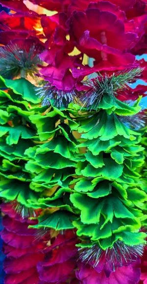 Tinsel flower garlands